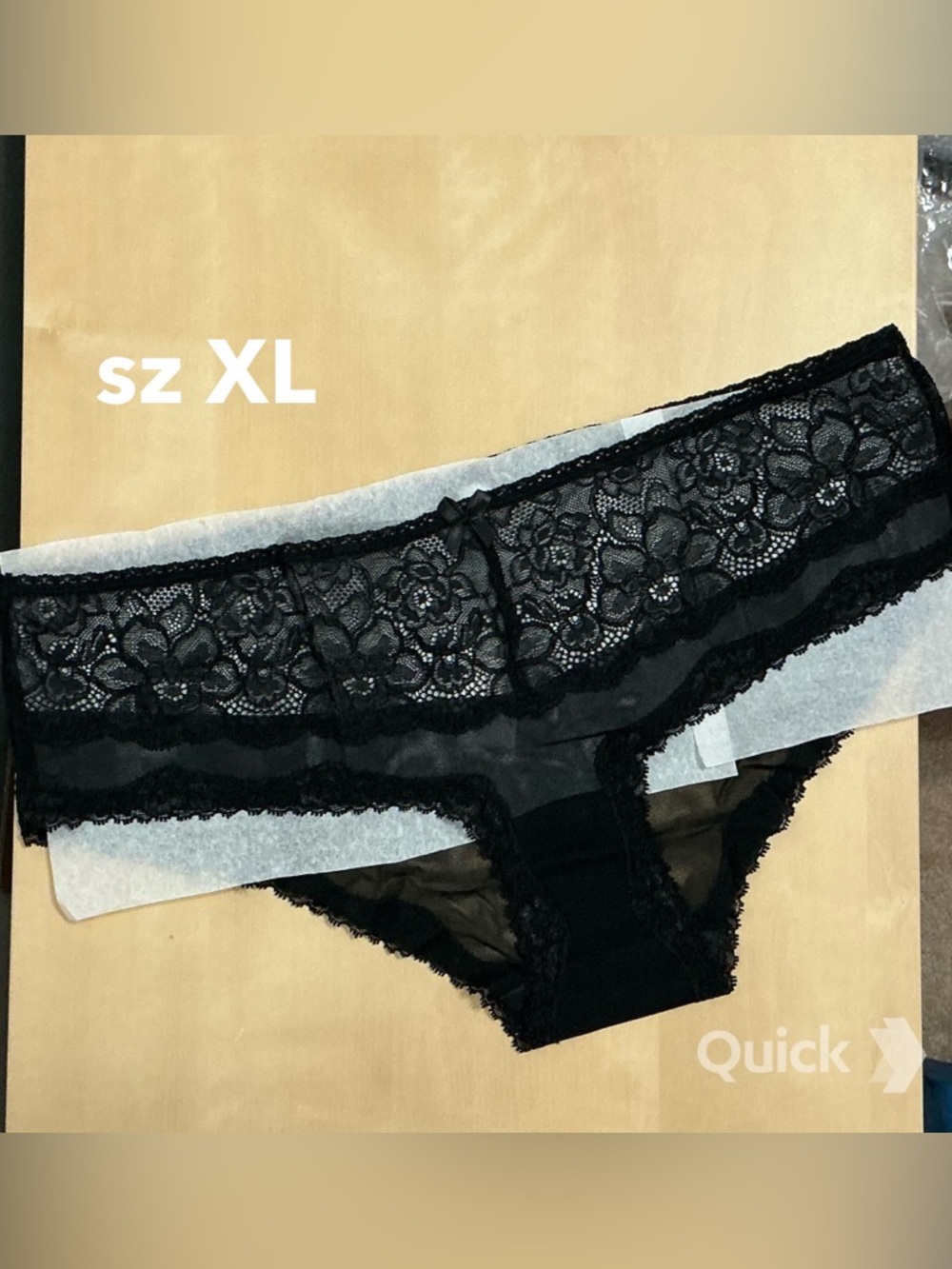 XL - NWT Black Floral Mesh Panties